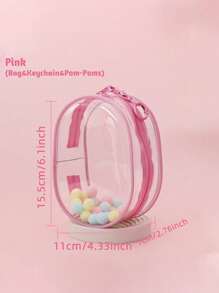 1 pieza Bolsa de almacenamiento de muñeca de peluche - Funda protectora contra el polvo de PVC transparente de 15 cm, adecuada para accesorios de fiesta sentada de segunda generación, expositor de muñeca de caja ciega, almacenamiento de muñeca Kpop, portador de muñeca anime, excelente para viajes al aire libre (muñeca no incluida), mochila de color de peluche aleatorio para la escuela