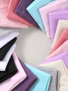 20 Pairs Girls' Plain Color Casual Short Socks, Skin-Friendly Soft Comfortable Breathable