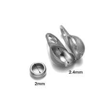 100 Stücke/Los Edelstahl Quetschperlen Kappen Knoten-Abdeckungen Muschel Umklapp-Perlen-Kappen mit Endkappen für Schmuckherstellung Kunsthandwerk DIY