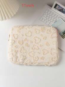 心形毛绒笔记本电脑内胆包，甜美平板电脑袋，适用于 11 英寸/13 英寸/15 英寸笔记本电脑，适合学校使用的学校用品包，适合女士使用的笔记本电脑包， 书包 - 彩色 - 查看 12