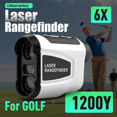 Golf Rangefinder 1200Y 6X Portable Small Size Laser Rangefinder Golf Slope Compensation Golf Rangefinder With Tilt, Flagpole Lock Vibration, Rechargeable Rangefinder Suitable For Golf And Hunting