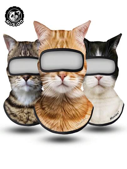 Musion 1/2/3pcs 3D Cat Ski Balaclava Sheisty Face Mask With Ears