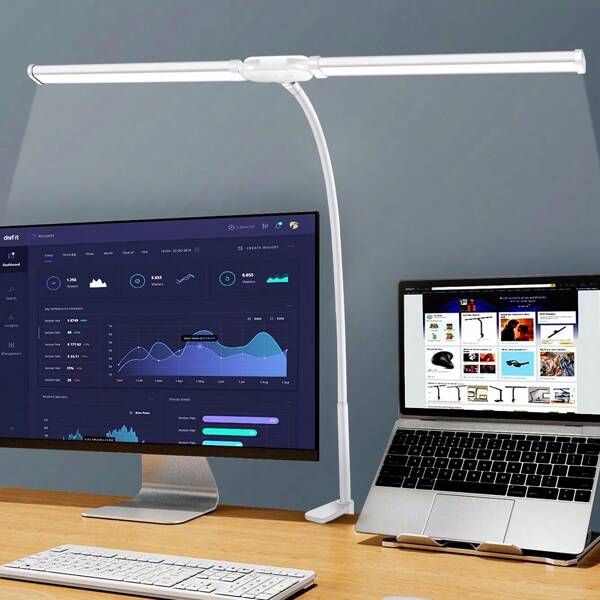 LED Clip On Desk Lamp 360°Flexible Gooseneck Reading Table Light Eye-Caring USB Clamp Books Night Light Study Read Light
