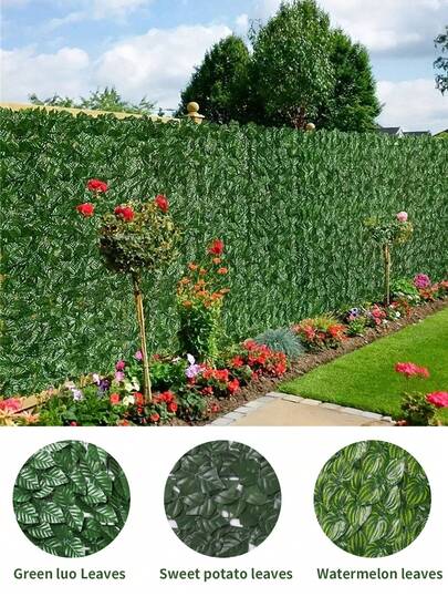 1 pezzo Schermo di privacy in edera artificiale resistente ai raggi UV - Siepe finta di lusso, adatto per balcone, recinzione e decorazione da giardino - Decorazione da parete verde per esterni, adatto per tutte le stagioni e celebrazioni come Natale, decorazione da parete per camera, decorazioni natalizie, ornamenti, regali, corone, Ringraziamento, decorazioni per compleanni, regali di Capodanno, regali di San Valentino