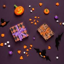 Halloween Schädel Gros-Grain-Band Dekoration, Kürbis Spinne Geist Festival Geschenkverpackungsband-Set