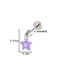 Toppiercing 1 Stück Premium Kubikzirkon Stern Design Ohrknorpel Piercing, minimalistischer Stil
