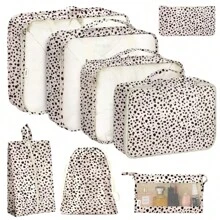7-teiliges Polyester Reise-Aufbewahrungstascheset, minimalistischer Slogan-Grafik Gepäckpackorganisator für Reisezubehör, Herbstdekor für Zuhause, Reiseaufbewahrungstasche, Makeup-Tasche, Kosmetiktasche, Reise-Organizer, Makeup-Organizer mit großem Fassungsvermögen, Makeup-Koffer, für Lippenstifte, Pinsel, Hautpflege, Handy, Münzen, Kleinteile, für Zuhause, Geschenke, Urlaub und Feste wie Halloween, Weihnachten, multifunktional, Boho-Vibes