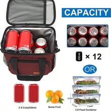 Local Shipping-Femuar Reusable Lunch Box For Men/Women - Insulated Lunch Bag Leakproof Lunchbox For Work Office Picnic Beach - Freezable Lunch Cooler Bag With Adjustable Shoulder Strap - Black - 5-Red - 查看 2