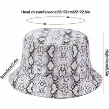 Reversible Bucket Hat For Women, Cute Beach Fisherman Style - Snakeskin - View 8