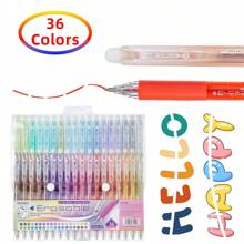 1 Sets Of Color Retractable Quick Drying Neutral Pens With Large Capacity 12/24/36 Pieces Of Erasable Gel Pen, Paint Marker Pen, Quick Drying And Continuous Ink Neutral Pen, Suitable For Back To School Season, Art Supplies