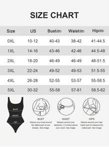 1pc Women Plus Size Seamless Shapewear Jumpsuit, Black Cinched Waist Bust-Lifting Tummy Control Overall Body Shaper