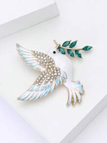 1 Peça Broche de Paz com Pedrinhas para Mulheres, Broches de Animais, para Bolsas, Suéteres, Casacos, Chapéus, Sapatos, Vestidos, Ternos