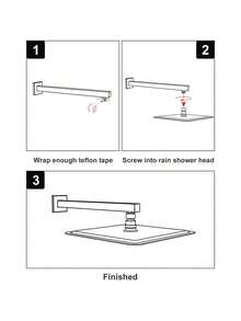 1pc Fixed Shower Head, Stainless Steel Material, Square Rainfall Style Shower Head, 6/8/10 Inch High Pressure Bathroom Rainfall Shower Head, Bathroom Accessories - Mirror Color - View 7