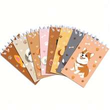 8 件卡通宠物主题可爱狗螺旋笔记本小记事本，宠物生日派对用品