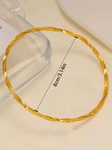 4 piezas de brazaletes tipo bangle con estilo vintage bañados en oro de 24K para mujeres, adecuados para regalos festivos, fiestas y uso diario
