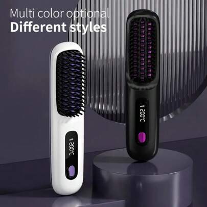 SOKANY Portable Wireless Hair Straightener, LCD Screen Design.Type-C Charging (2000 MAh Lithium Battery).MCH Is Fast And Hot, And Has Long Battery Life.3D Comb Teeth, Multi-Speed Thermostat.A Professional Styling Tool That Is Easy To Use At Home And Travel.It Is An Ideal Gift For Women.