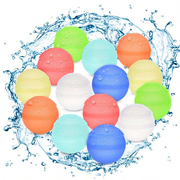 12/20 piezas Globos de agua reutilizables, agua para piscina, playa, conjunto de verano al aire libre, globos de agua magnéticos para actividades al aire libre, regalo de cumpleaños para amigos y familiares, accesorios al aire libre, artículos esenciales de playa, flotador de piscina