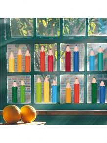 1 Set Watercolor Pencil Decorative Stickers For Classroom/Bedroom Decor, Glass Window, Office Switch Decoration, Scrapbooking, Stationery, School Supplies School Supplies,Back To School