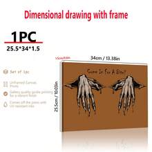 1 件万圣节墙壁艺术套装，时尚万圣节装饰，恐怖鬼手万圣节家居装饰，墙壁艺术，海报，带框架的墙壁艺术，适用于客厅、卧室、办公室等 - 非常适合节日、壁画、海报、生日礼物、毕业礼物 - 帆布（可选框架）