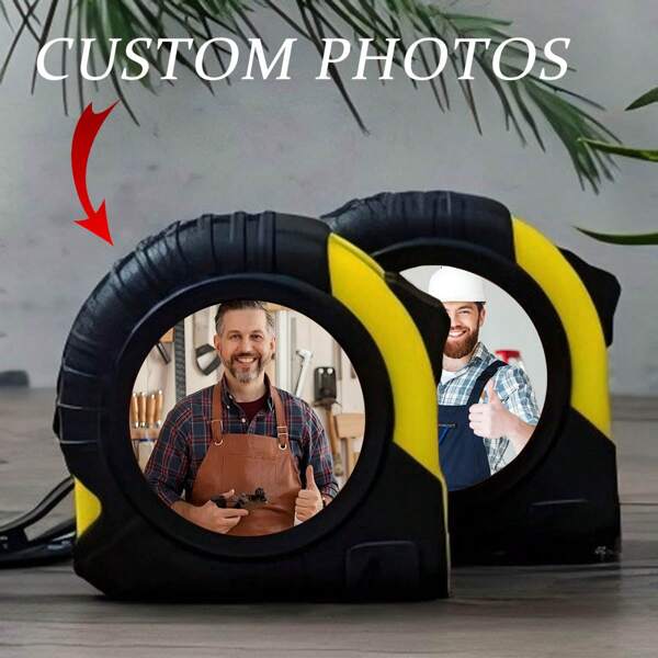 Customized Photo Tape Measure - Personalized Measurement Tool With Your Own Image, 5m Length Suitable For Home Measurement, Construction Site, On-Site Survey, Tape Measure Gift Box Packaging, Unique Gift For Spouse, Father, Grandpa