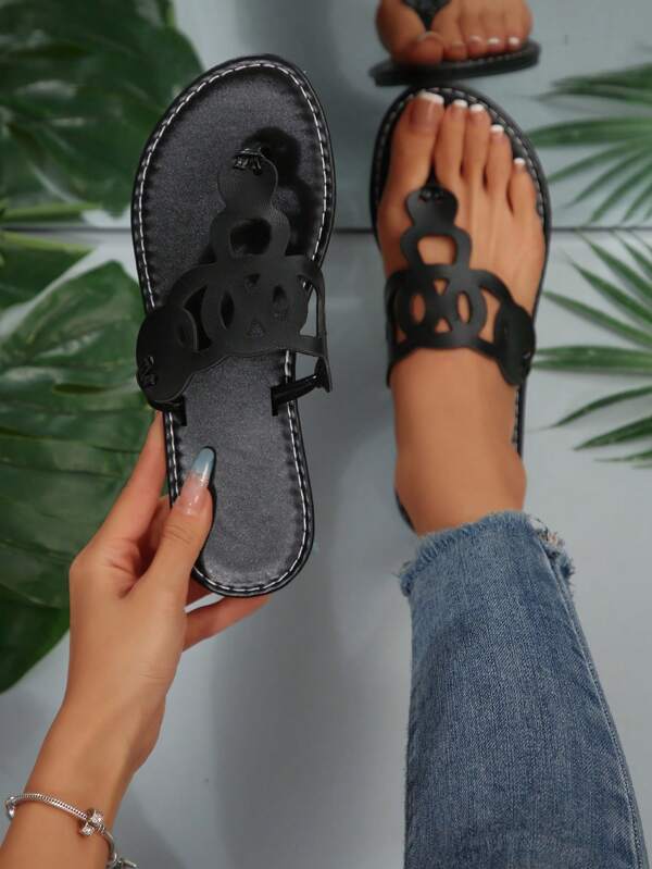 New Women Round Toe Flat Hollow-Out Sandals