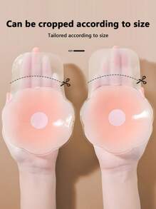 1 Pair Silicone Breast Lift Tape, Invisible Push Up Bra Pads, Self-Adhesive Silicone Sticky Bra Petals, Reusable Breast Enhancing Nipple Covers, Suitable For Party Dresses