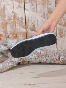 Women's Knitted Flat Square Toe Loafers, Comfortable Mother's Shoes, Breathable For Spring & Autumn