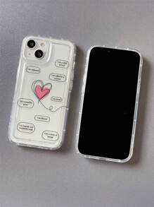 1 Stück Buchstaben- & Herz-Design TPU transparente stoßfeste Handyhülle, geeignet als Urlaubsgeschenk für XS/XS Max/XR/11 12 13 14 15 16 Pro/Pro Max/14 15 16 Plus, kompatibel mit