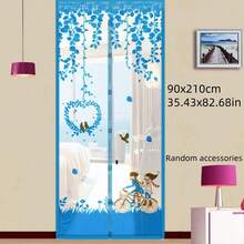 1 Set Magnetic Mosquito Door Curtain | Summer Fly Screen With Floral Butterfly Pattern, Easy Installation - Effectively Blocks Mosquitoes And Repels Insects, 1 Piece Magnetic Mesh Curtain With Push Pins, Mosquito Proof - Multicolor - View 30