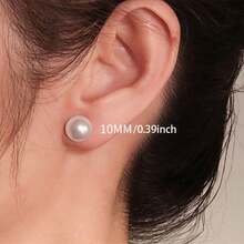 1 Pair Vintage Faux Pearl Stud Earrings For Women, Fashionable Minimalist High-End Niche Elegant Earrings, Small Elegant Hoop Earrings