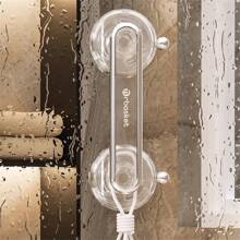 1 pezzo Maniglia per porta con ventosa trasparente - Senza foratura, impermeabile, per mobile da bagno, rimovibile in resina ABS - Stile minimalista, adatto per frigorifero, finestra, armadietto, porta doccia - Accessorio hardware durevole, accessorio da bagno