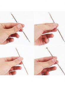 祛痘工具套装，包含黑头去除器、瑕疵去除器和深层清洁面部护理工具 - 粉刺針 - 查看 9