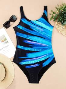 Women's Sexy Criss Cross Back One Piece Swimsuits Athletic Bathing Suits Summer Beachwear Pool Party Vacation Swimwear