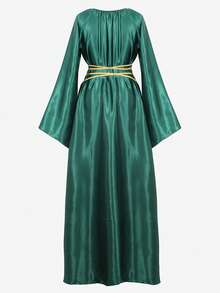 Renaissance Dress Women  Medieval Faire Costumes Halloween Cosplay Over Dress Retro Gown Long Dress - 墨綠色 - 查看 4