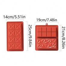 1pc Silicone Diamond Shaped Chocolate, Waffle & Cake Mold For Baking - Reddish Brown - View 5