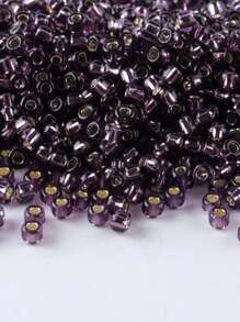 GO2CJBEADS 10 جرام متعدد الألوان حبيبات زجاجية دائرية بقطر 2 مم بخط فضي للاستخدام في صناعة الأساور DIY