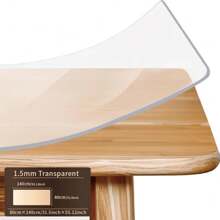 1pc 1.5mm Thick Clear PVC Table Protector - & Heat-Resistant Desk Mat, Easy Clean Rectangular Cover For Dining & Writing Tables