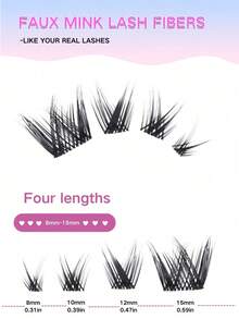80pcs CC Curl Eyelashes Clusters Fluffy Thick DIY Eyelash Extension Clusters Eyelash Volume Eyelash Clusters Cat Eye Eyelash Clusters Fluttering Eyelash Clusters Cluster Eyelash Extensions - CC - 查看 5