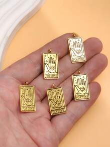 5pcs Vintage Tarot Card Charms, Alloy Pendants For DIY Necklace Bracelet Jewelry Making, M842