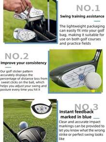 6 piezas Adhesivos de cinta de impacto para palos de golf, marcas de swing autoadhesivos para conductores, hierros y putters, ayuda de entrenamiento