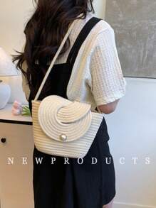 low tea 1 pieza Bolso de hombro de unicolor de tela de PU CHAIKA & KILTER, bolso de hombro de moda vintage tejido, cierre a presión, correa ajustable para el hombro o cruzado, adecuado para uso diario y al aire libre