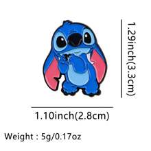 Disney 1 pièce Broche Disney Stitch, épinglette émaillée distinctive - Insigne mignon pour sacs à dos et vêtements, accessoire de broche pour vêtements, attache de sac
