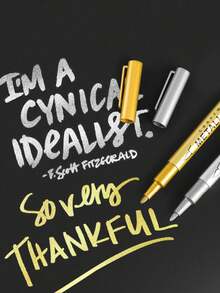 10pcs Golden And Silvery Art DIY Metal Waterproof Permanent Paint Marker Pens1.5mm Craftwork Resin Mold Pen Art Painting Student Supplies Suitable For Holiday Decoration And Art Office Use Back To School