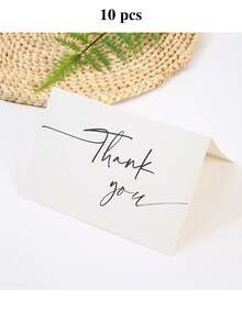 10pcs Thank You Cards With Envelopes, Holiday Party Wedding Appreciation Notes, Teacher, Graduation, Business, Holiday And Christmas Thank You Cards, Gift Set [White, Kraft Paper] - Multicolor - View 15