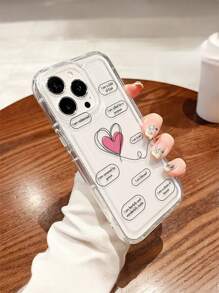 1 Stück Buchstaben- & Herz-Design TPU transparente stoßfeste Handyhülle, geeignet als Urlaubsgeschenk für XS/XS Max/XR/11 12 13 14 15 16 Pro/Pro Max/14 15 16 Plus, kompatibel mit