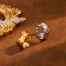 1pc Stainless Steel Adjustable Open Ring, Fashionable Versatile Classic Decorative Ring For Men