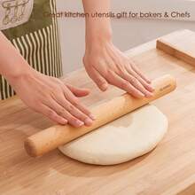 Wood Rolling Pin, Small - Dough Roller For Pasta, Cookies, Pie, Pizza, Chapati, Fondant, Rolling Pins For Baking, Bread Making Tools And Supplies - 11 X 1.38 Inches - 11*1.38inch - View 7