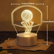 ضوء ليلي 3D لكرة السلة، ضوء دافئ، يعمل بالطاقة عبر USB، مسيطر عليه بالتبديل، مناسب لغرفة الأطفال والنوم والمكتب والأعياد والهدايا للأطفال