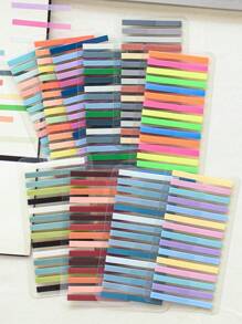 Set mit 7 Streifen, je 300 Blatt, insgesamt 2100 dünne durchsichtige PET-Aufkleber, Etiketten und Plastiktags für Schüler zum Aufkleben auf Schulbücher. Geeignet für Schulmaterialien und Schulanfang-Materialien.