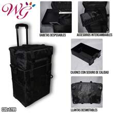 Maletín Neceser Para Maquillaje/Uñas De Lona Y Ruedas - Negro - Ver 1
